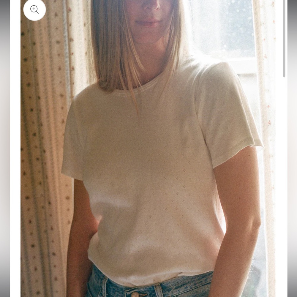 Gillian Stevens Pointelle Covey Tee